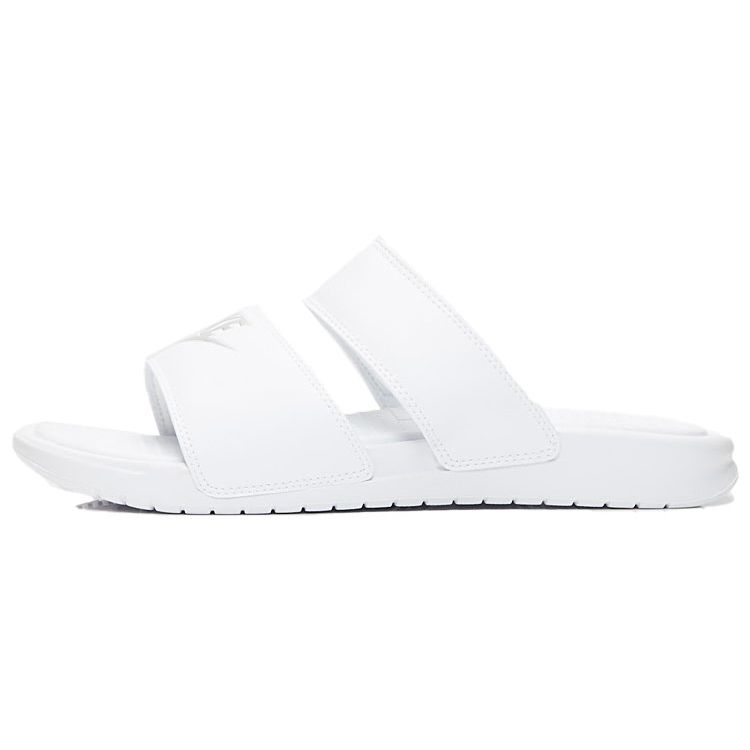 

Белые женские кроссовки Nike Benassi Duo Ultra Slide серебристо-металлик 819717-100