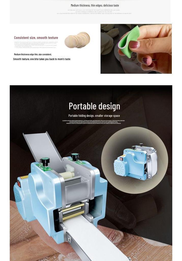 Multifunctional Electric Dumpling & Wonton Wrapper Machine - Household Imitation Hand-made Dough Roller