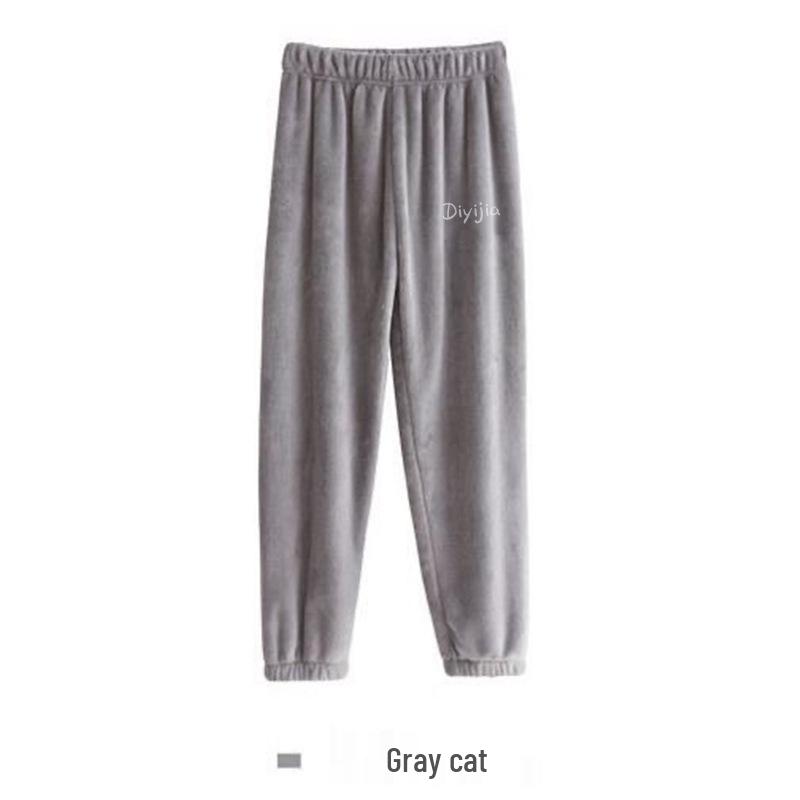 Doppelseitiges Fleece Warme Freizeit-Hose für Frühling und Winter - Gemütliche, lockere Nachtwäsche für zu Hause oder draußen