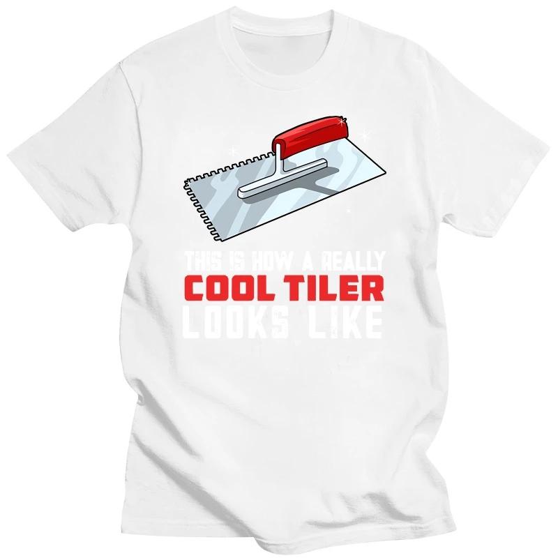 

Вот как выглядит действительно крутой плиточник Футболка с надписью «Tiling Craftsman» Уличная одежда с коротким рукавом Подарки на день рождения Футболка Мужская одежда XXXXXL серый