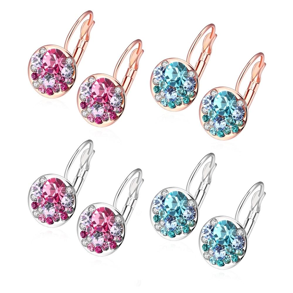 Crystals Heart Pendant Eardrop Earrings Made With Austrian