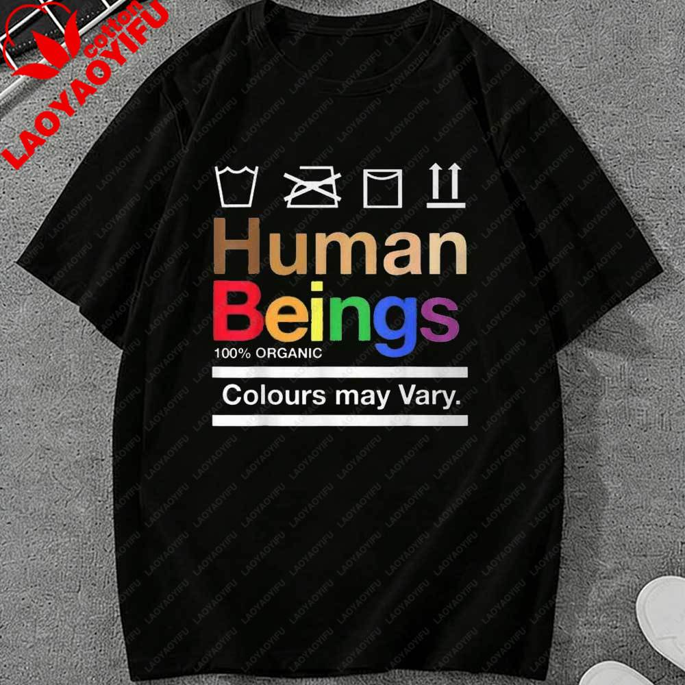 LGBT HuUnisex Beings Colours May Vary T Shirt for Unisex Women Casual Black Short Sleeve Pride Graphic Tees Streetwear Summer Tops