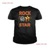 Rock Star Funny Cartoon Guitar T Shirt Long Or Short Sleeves Vintage Washed Graphic Versatile Unisex Comfortable Slightly Soft