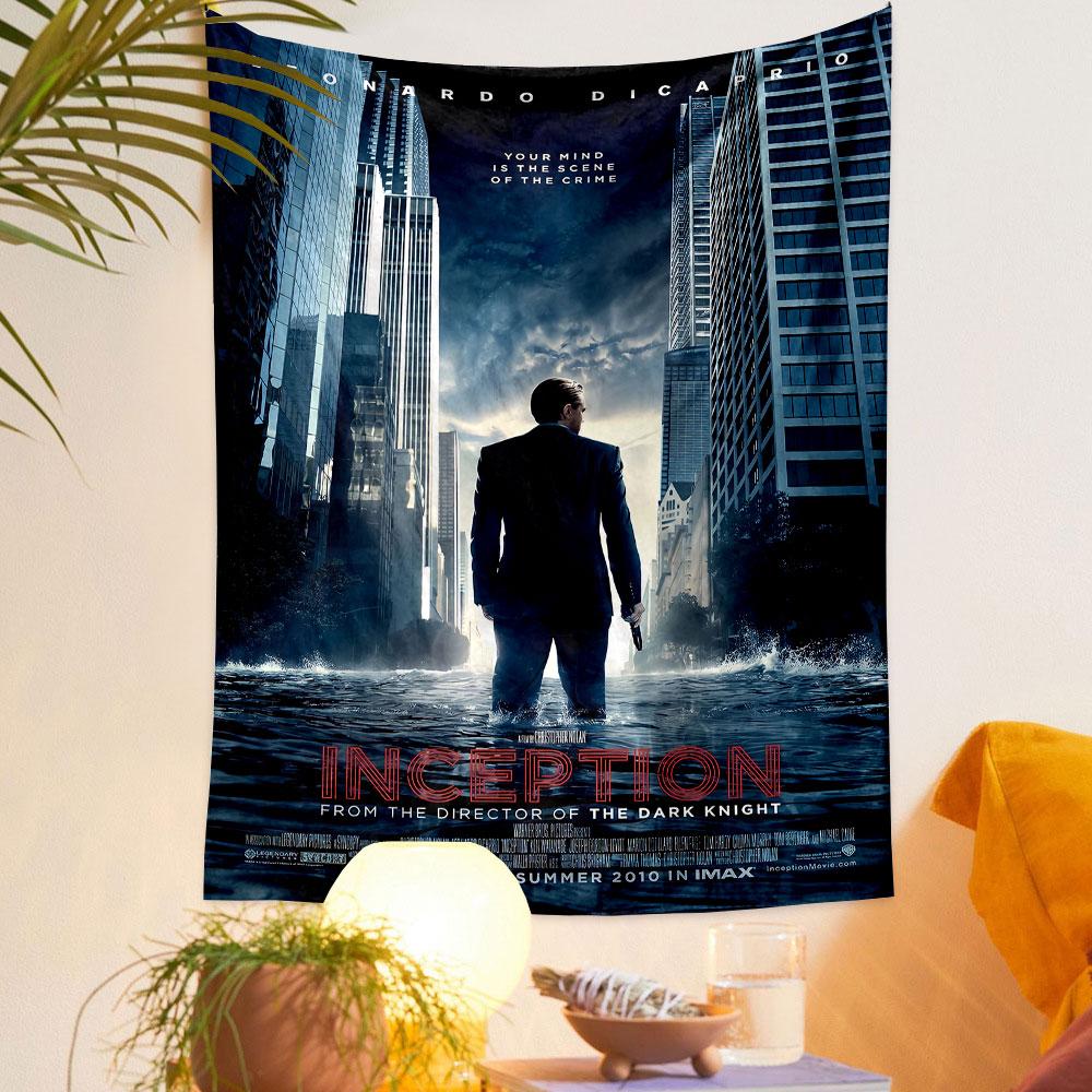 Inception Tapestry Wall Hanging, Leonardo DiCaprio Dream Movie Art, Christopher Nolan Wall Decor for Bedroom Dorm