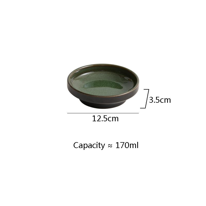 Kiln Changes High Footed Snack Plate Ceramic Dessert Plate Appetizer Plate Seasoning Dish Hotel Molecular Cuisine Tableware