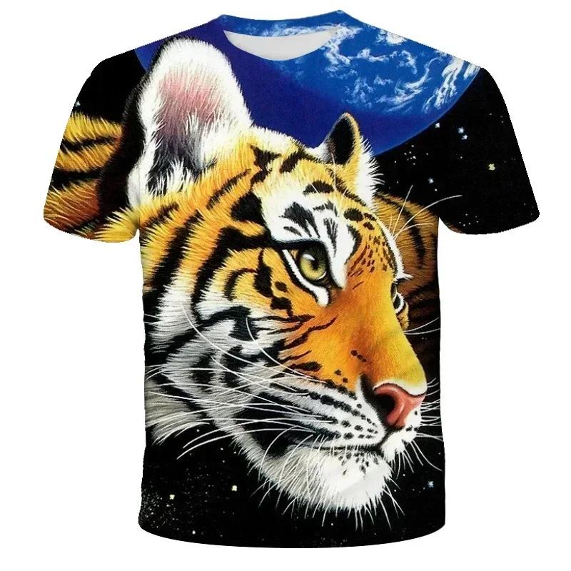 2023 New Tiger Lion 3D Print T Shirt Kids/Adult Tops Casual Fashion Tee Men Boy Shirt Oversized Short Sleeve Children's T-Shirts