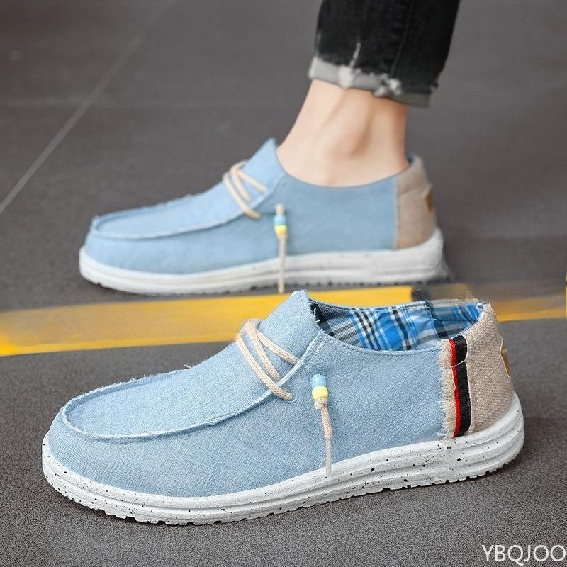 Spring new Fashionable versatile men's Casual Boat Shoes Lightweight Shoes Men Low-cut Lightweight Breathable Canvas flats