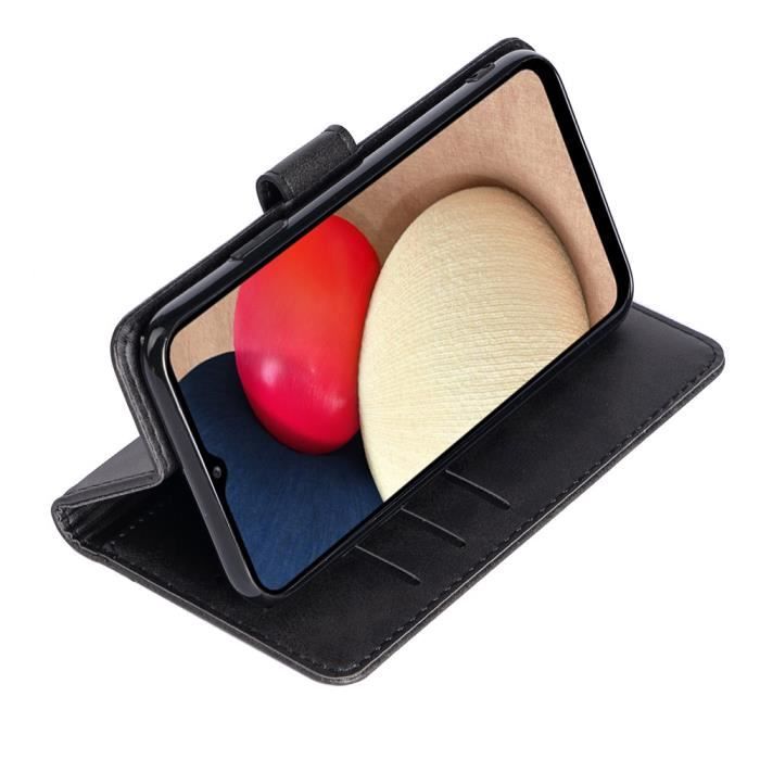 Etui - Samsung - Galaxy A03S/A02S - Cuir - Fermoir Magnétique - Support Intégré