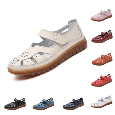 Women's Sandals Summer New Girls Comfortable Ankle Hollow Round Toe Sandals Women's Fashion Breathable Anti Slip Beach Shoes