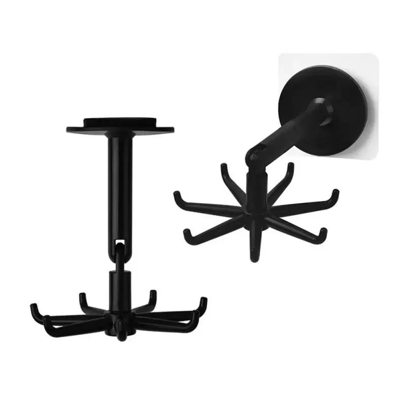 Hanging Storage Hexagonal Hook Coat Racks Folding Bathroom Organizer Nail-free Home Accessories Self-adhesive Hooks Kitchen Wall