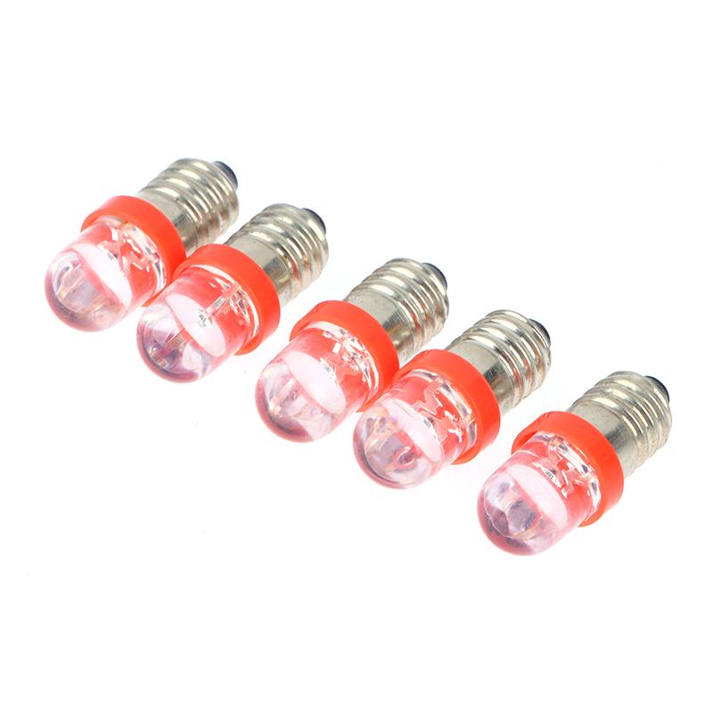 5PCS E10 LED Screw Base Indicator Bulb Cold White 12V DC Light Bulb  Low Power Consumption