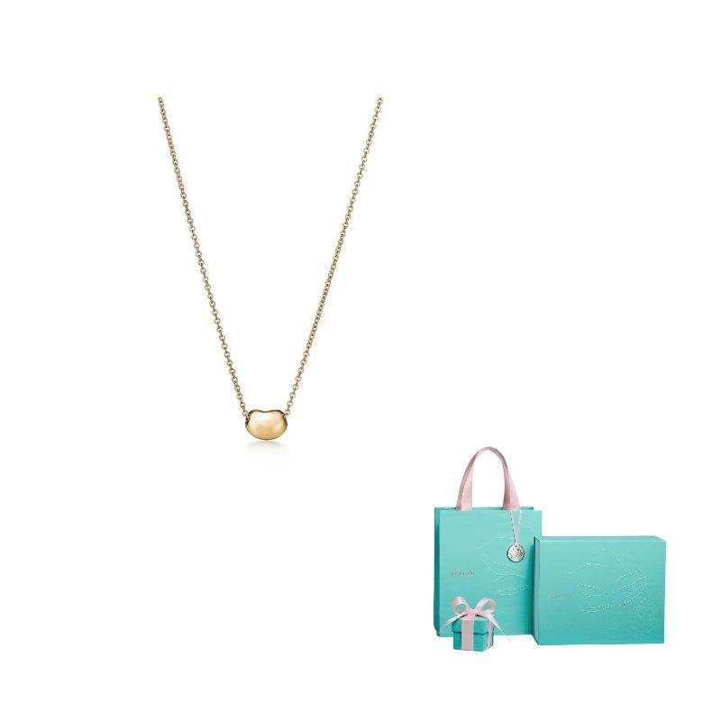 TIFFANY & CO . Elsa Peretti Groene Bonen 18K Gouden Kettingen Dames Gouden GRP11431