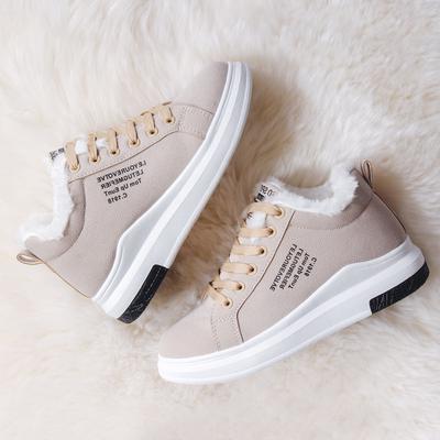 Fashion Winter Warm Women Vulcanized Shoes Fur Plush Casual Shoes Lace Up Fashion Platform Sneakers Women Snow Boots Zapatillas Mujer