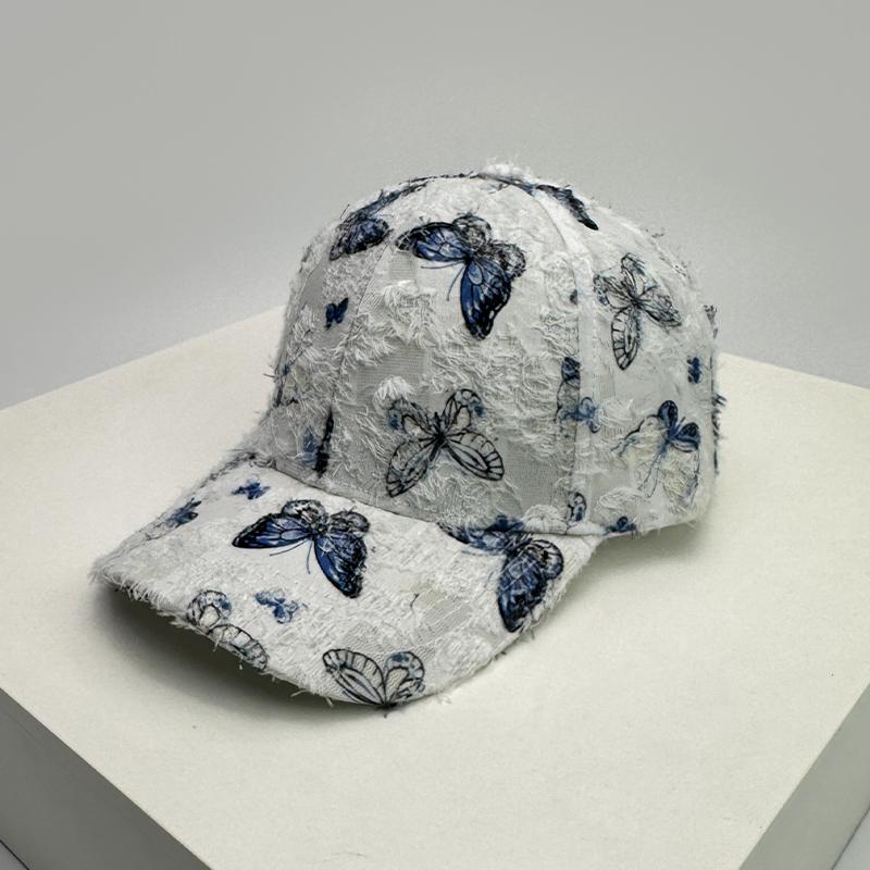 Chic Butterfly Elegant Baseball Caps Casual Sun Protection Air Permeable Outdoor Use Peaked Hats All-Match Fashion Vintage Ins Latest Women China