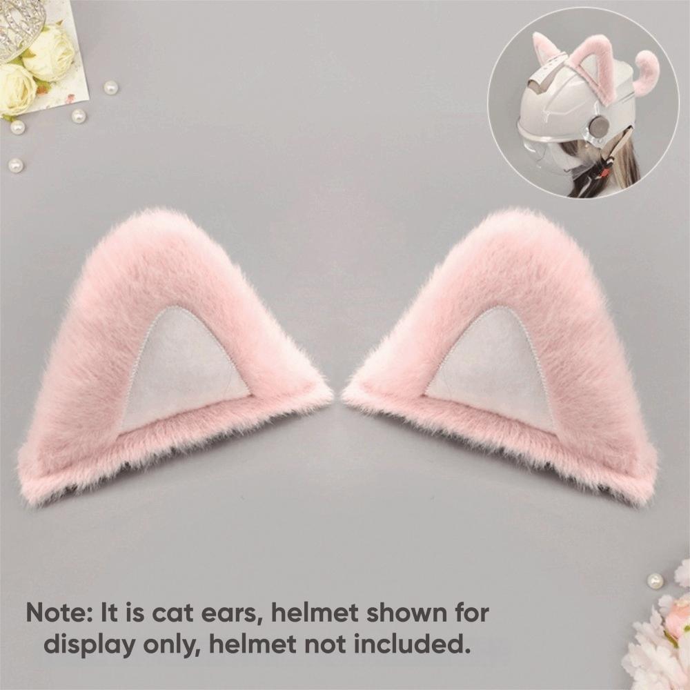 Removable Helmet Cat Ear Decoration Reusable Plush Helmet Accessory  Bicycle Helmet