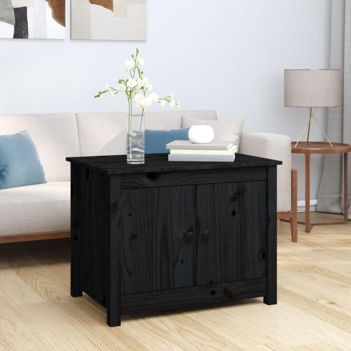 VidaXL Table basse Noir 71x49x55 cm Bois massif de pin 820930