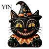 Wooden Wizard Doll Vintage Halloween Figurine, Rustic Witch Zombie Cat Owl Frog Tabletop Table Decor Ornament, Farmhouse Tiered Tray Decoration