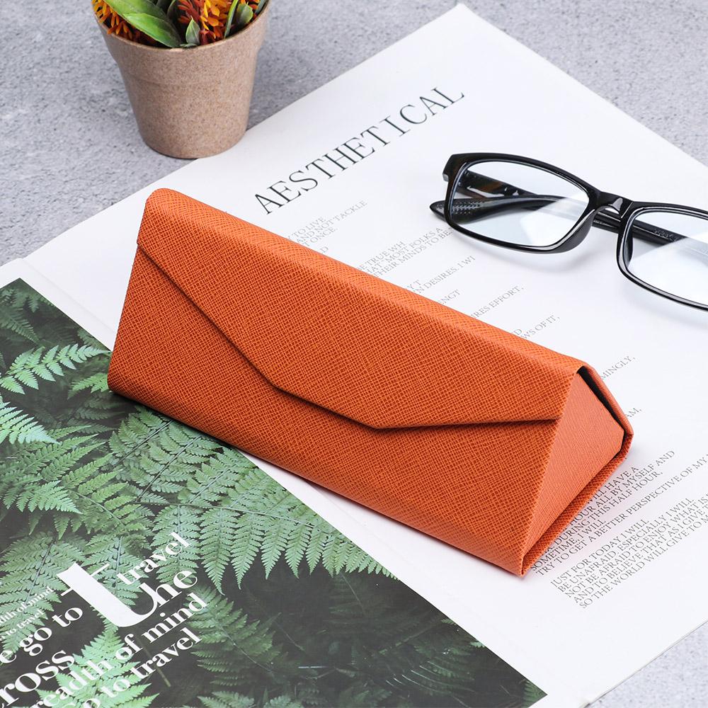 1PC Sunglasses Box Folding PU Waterproof Strong Magnet Eyewear Case Solid Color Portable Glasses Protective Organizer Bag
