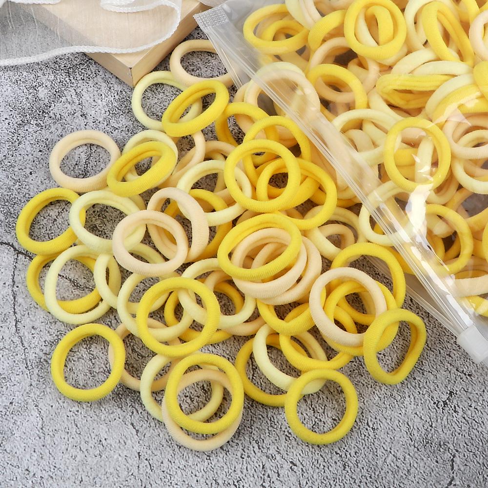 100PCS 3cm Mixed Colors Hair Bands For Kids Elastic Headband Baby Girl Headwear Scrunchies Hair Accessories Gift Ponytail Holder