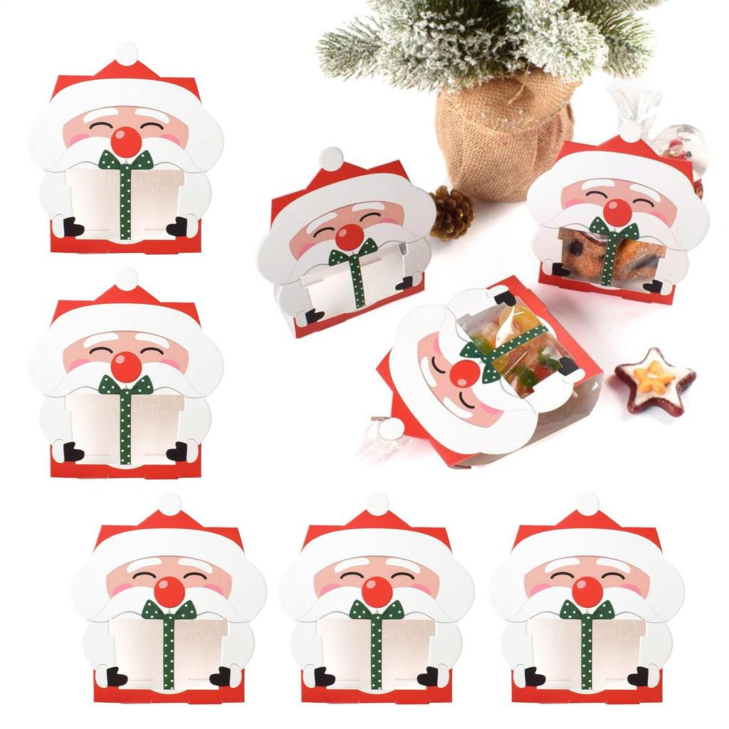 Weihnachts-Leckerchentüten 8 Stück Wiederverwendbare Feiertags-Festliche Behälter Weihnachtskeks-Süßigkeiten Feiertags-Leckerchentüten für Partygeschenke
