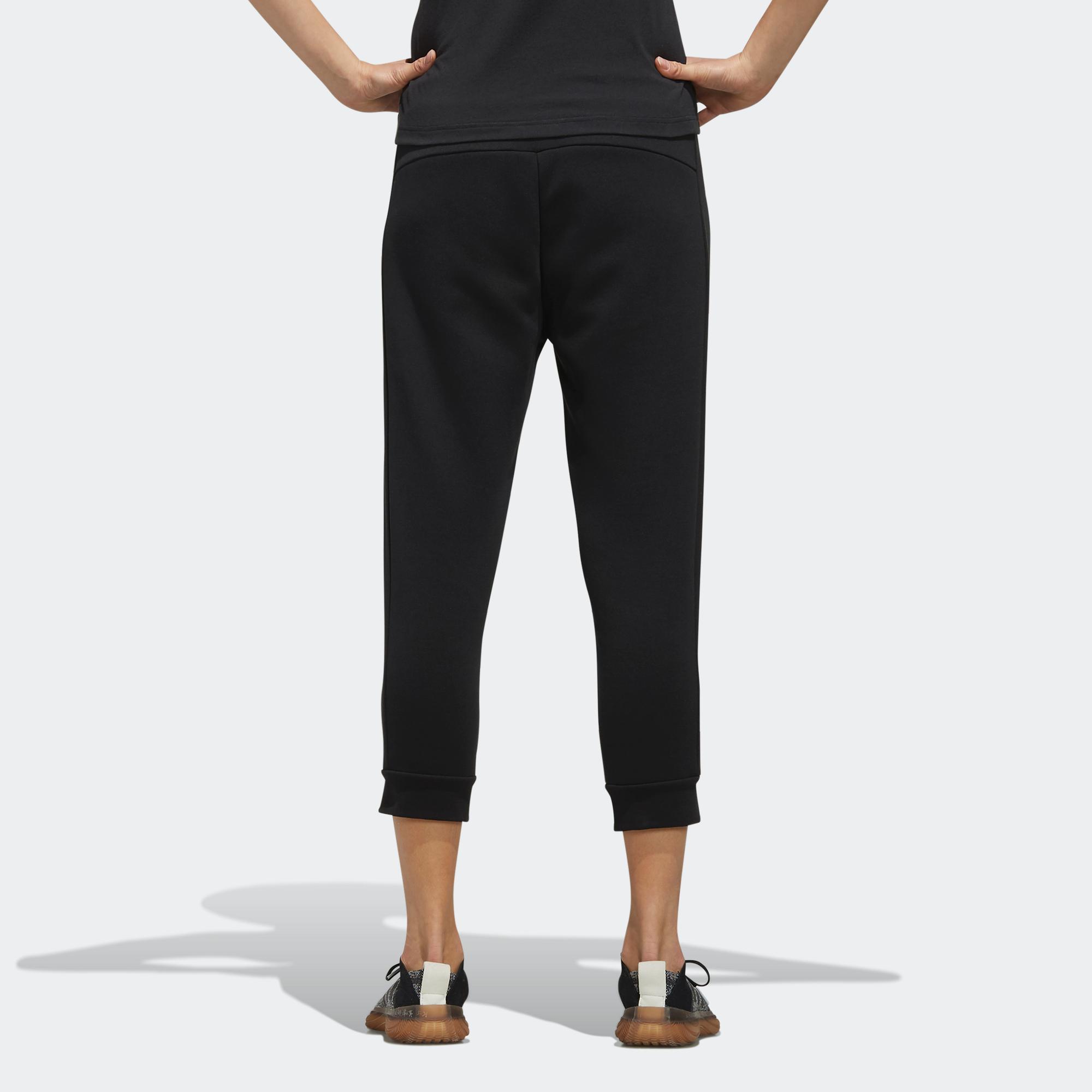 Adidas 3/4 Длина Дышащие Трикотажные Спортивные Брюки Женские Низ Черный EH3899 M — фото 4