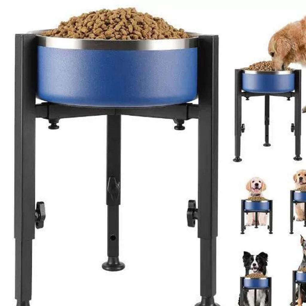 Pet Bowl Holder, Stainless Steel Bowl Holder, Large, Medium And Small Dog Bowl Holder, Detachable And Adjustable In Height,1pc,
