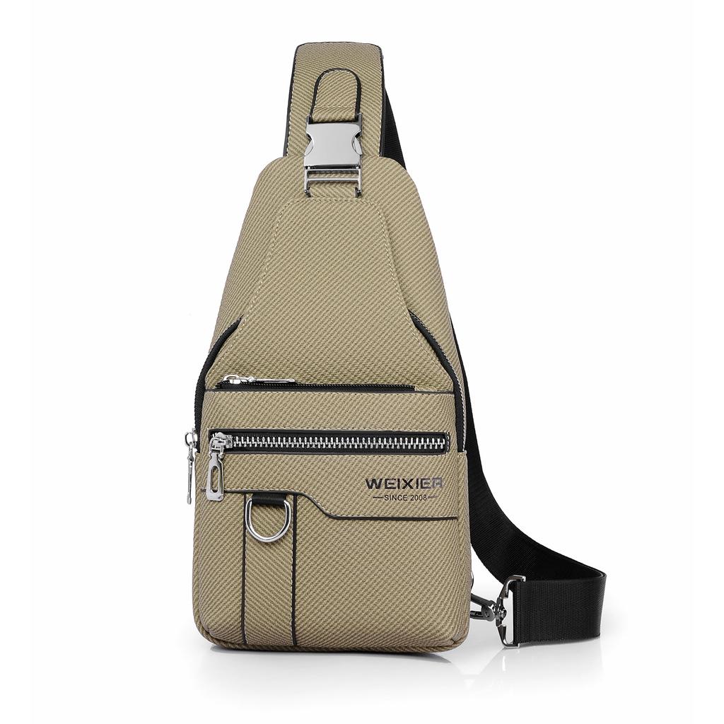 New Men's Anti-Theft Chest Bag PU Leather Crossbody Sling Pouch,Luxury Design shoulder bag,for Travel & City Commute