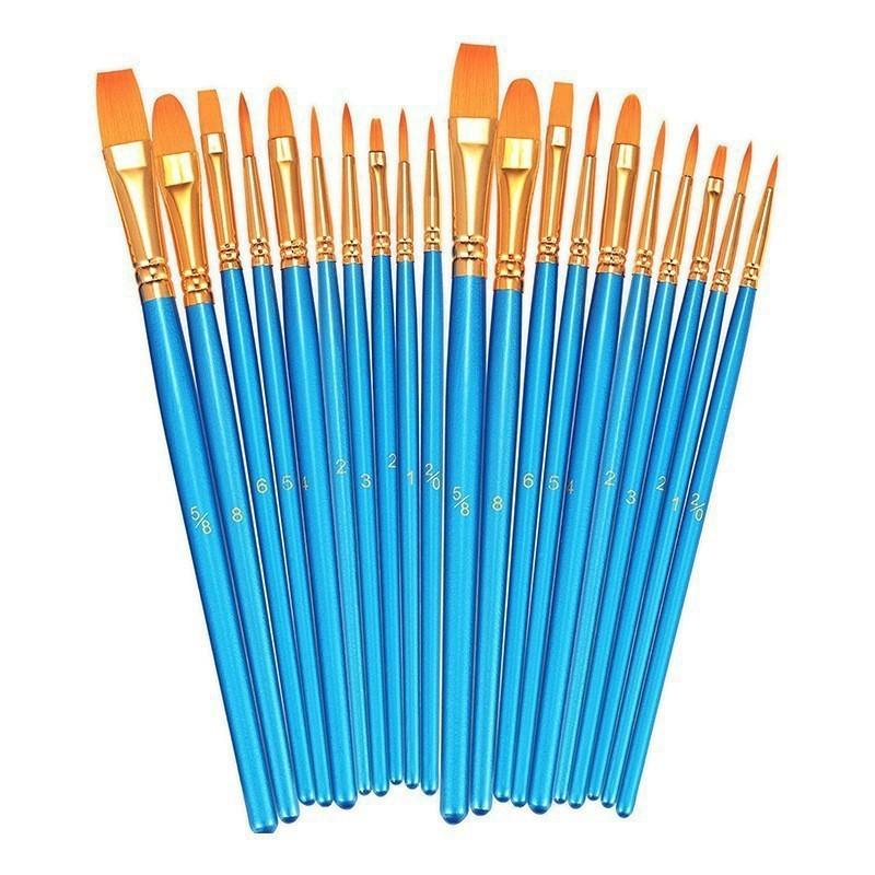 6/20 Peças Conjunto de Pincéis de Nylon Coloridos Pincel para Tinta a Aquarela Acrílica Pincéis Coloridos Profissionais para Pintura a Óleo Papelaria