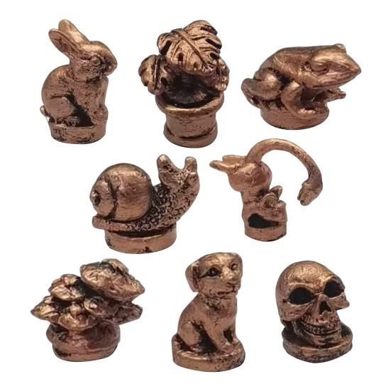 

8PCS Hinge Decorative Resin Ornaments Hinge Toppers Miniature Figurines Retro Style Home 8pcs бронзовий/червоний