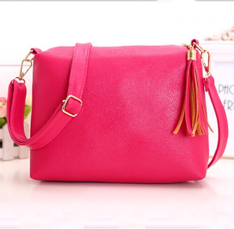 Colorful Pu Leather Women's Cross Body Bag With Tassels Small Size For Everyday Use