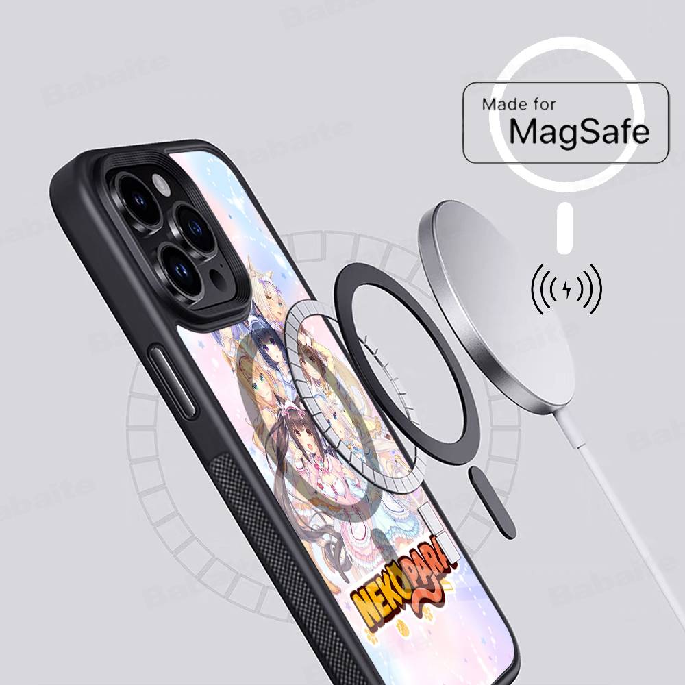 N-NekoparaS Anime cute For Magsafe Case for iPhone 17 16 Pro Max 15 14 Plus 13 12 11 Wireless Charging Phone Cover