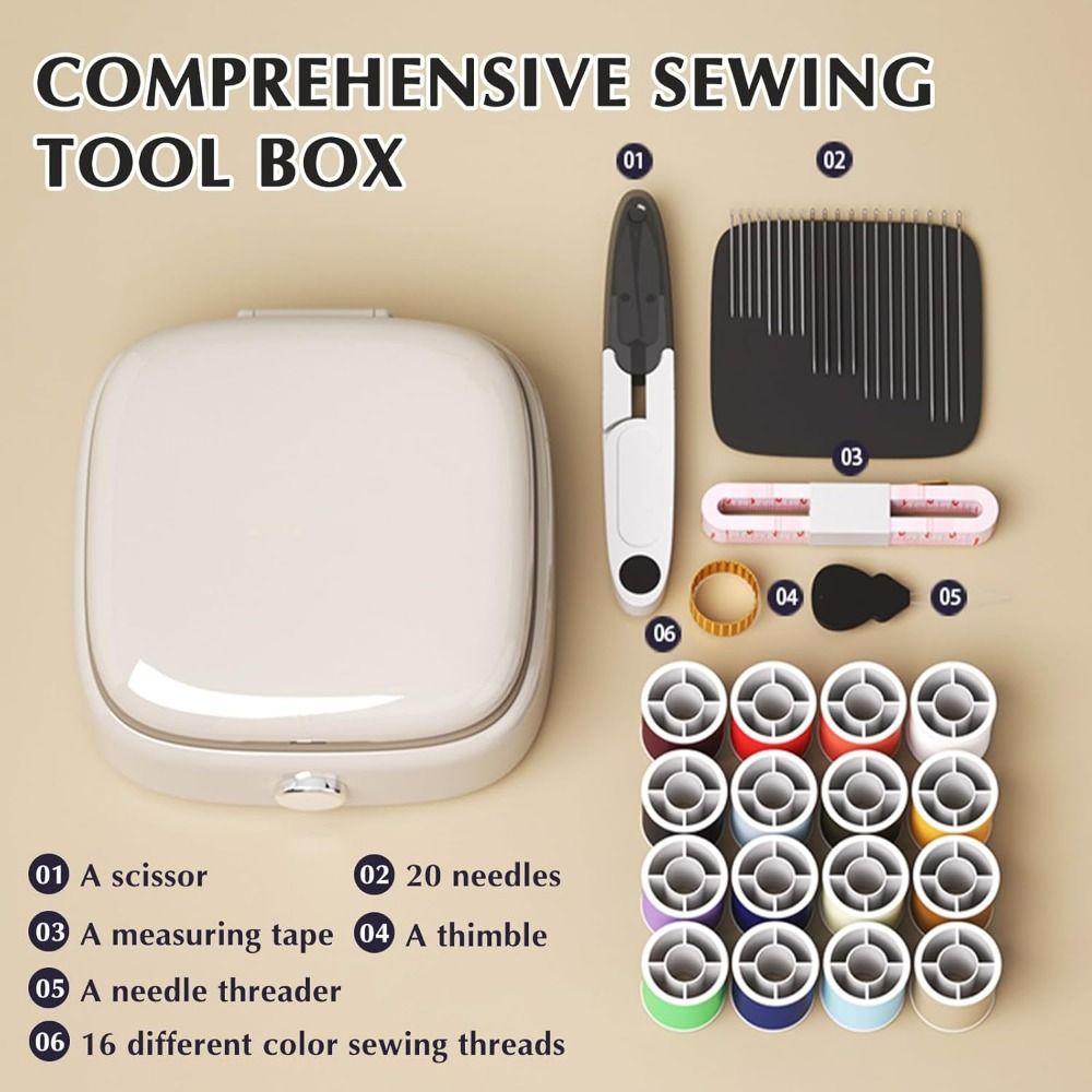 Portable Mini Sewing Box Set Magnetic Sewing Supplies Organizer Hand Sewing Tool Kit Household