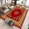 Retro Red Bohemian-style Printed Carpet Red Kitchen Mat Decor Vibrant Living Room Mat Coffee Table Rug Nonslip Machine Washing