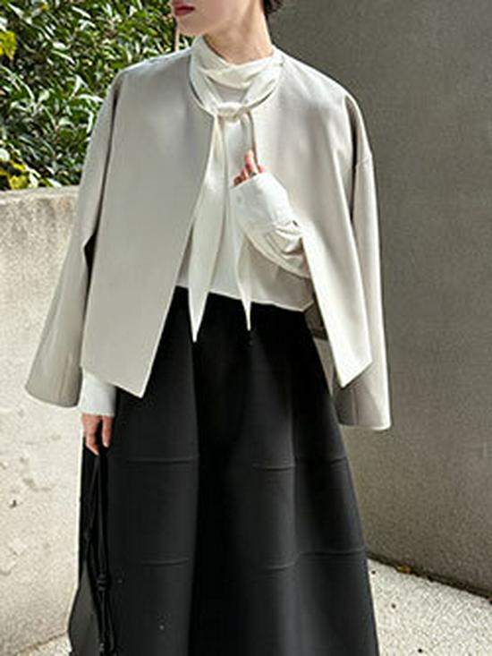Lu Xi V-Neck Loose Long-Sleeve Casual Women's Top - Early Spring French Style