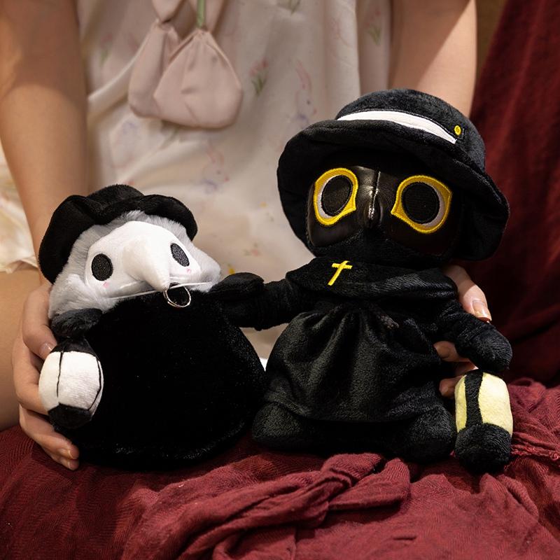 20cm Cartoon Creative Crow Plush Doll Luminous Dark Crow Cartoon Character Doctor Plush Toy Home Decor Gift For Kids