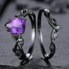 Luxury New Fashion Ring Gun Black Inlaid Purple Diamond Ring European and American Ins Engagement Jewelry Women's Models
