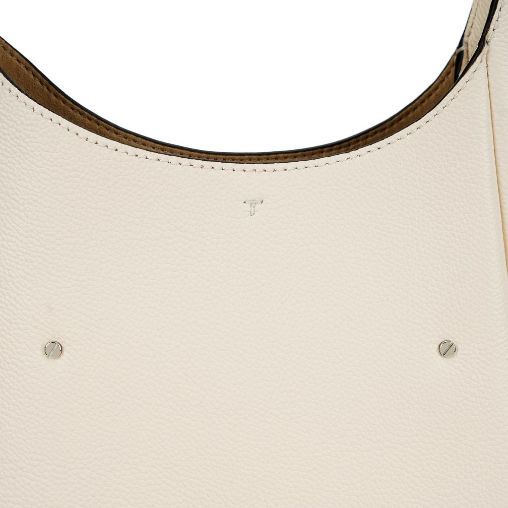 Tory Burch Romy Logo Leather Hobo Bag Women bags Light-Cream-White 175172-921