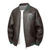 New large size spring and autumn soft leather jacket men's fashion casual stand-up collar slim trend pu leather jacket men