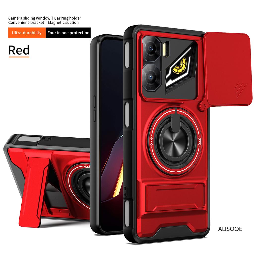 Hülle für Nubia Neo 3 5G Hülle Drehbar Schiebbarer Kamera-Schutzring Ständer Stoßfeste Abdeckung Capa Funda