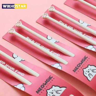 Baguettes en plastique pour enfants, motif patte de chat, pour débutants, faciles à utiliser, réutilisables, pour la cuisine
