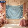 Festive Pink Roses Balloons Gifts Birthday Banner, Pink Polyester Backdrop for Party Decorations