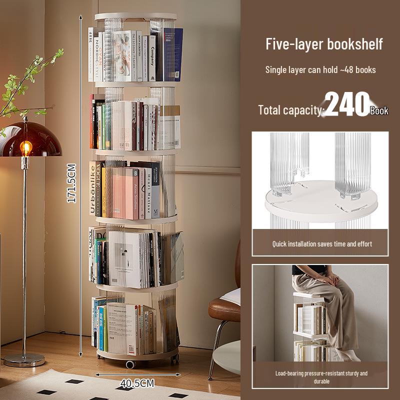 360° Rotating Children's Bookshelf - Large Capacity Multi-Layer Floor-Standing Storage for Living Room