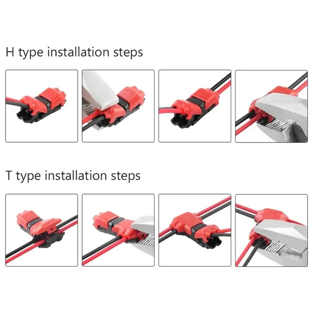 1Pcs For Wires Wiring Pluggable Wire Connector Car Connectors Cable Connections Strip Electrical Cable Crimp 2Pin 8-22AWG