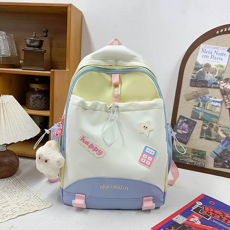 Summer new backpack female fresh and cute college style large capacity backpack junior high school college student class bag