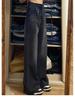 Women's Plus Size High Waist Straight Leg Jeans - 2024 Spring/Autumn, Slimming, Loose Wide-Leg, Floor-Length