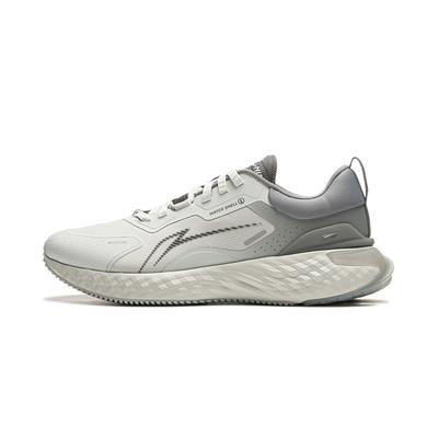 Li Ning Protective Cloud Cómodas Versátiles Piel Sintética Antideslizantes Resistentes al Desgaste de Caña Baja Casual Zapatillas para Correr para Hombre Gris AGLU251-2