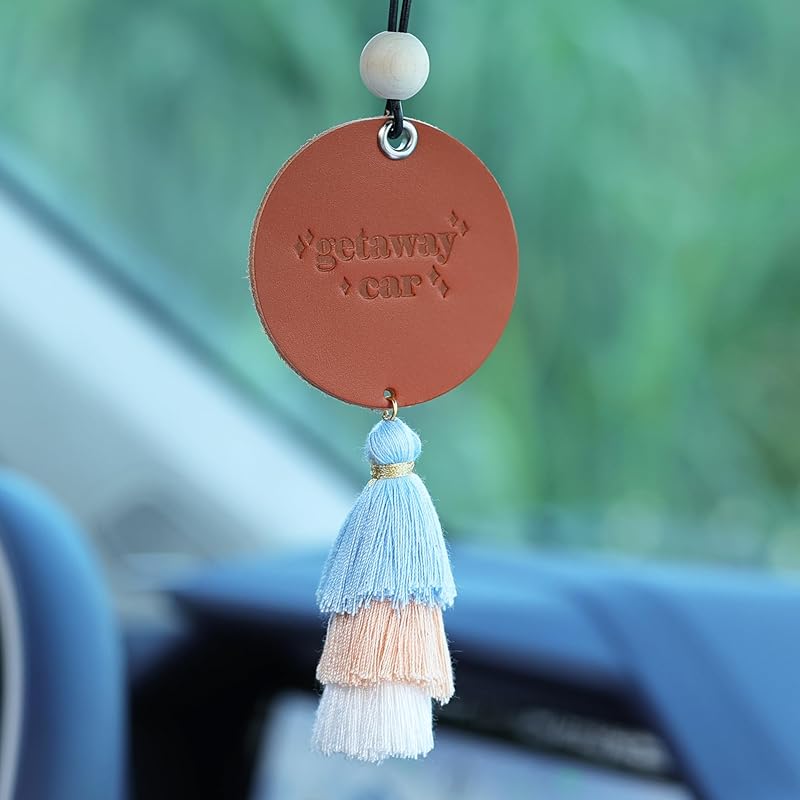 Car Hanging Ornament for Car Rearview Mirror Decor, in This Car We Listen to | Getaway | Car Mirror Hanging Charms Accessories, Fan Gift Merch (Pink)