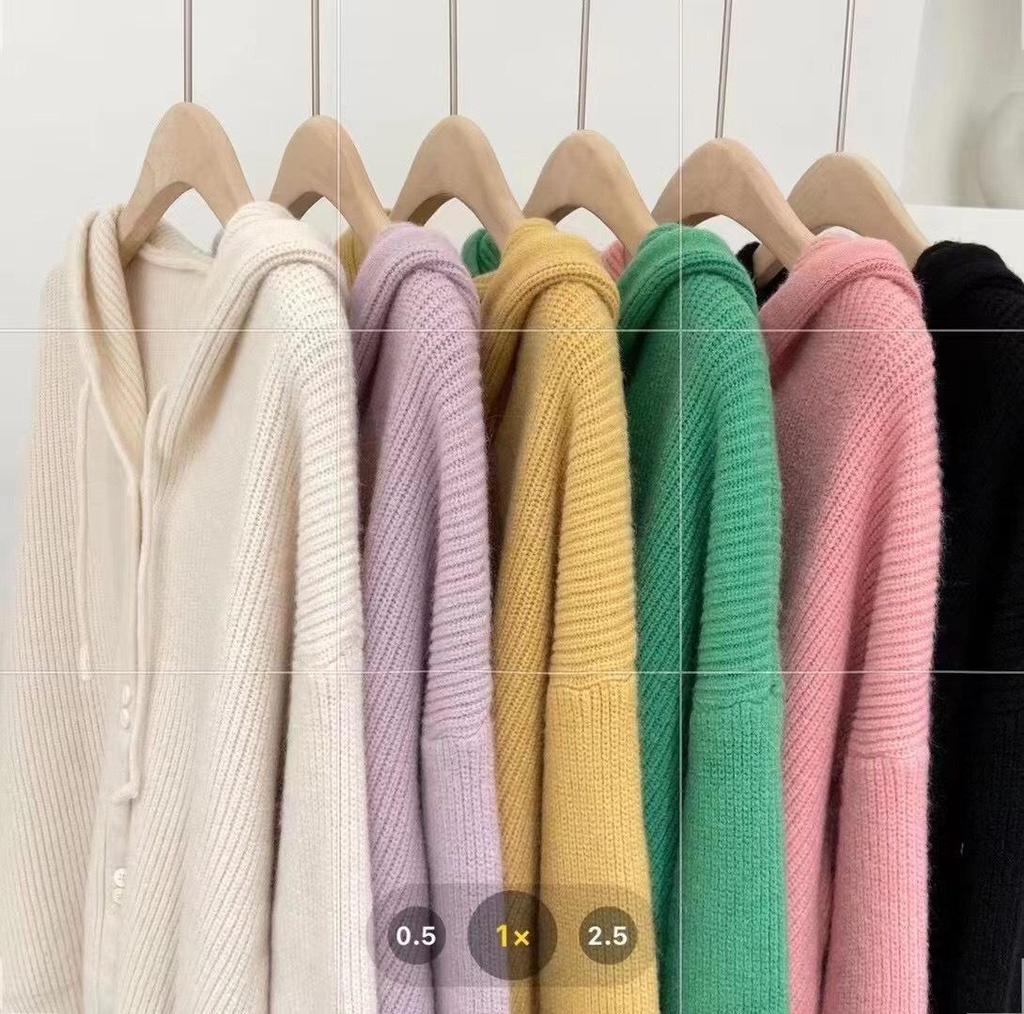 Suéter de otoño e invierno para mujer, cárdigan de punto con capucha, suéter suelto suave, abrigo, Top de manga larga