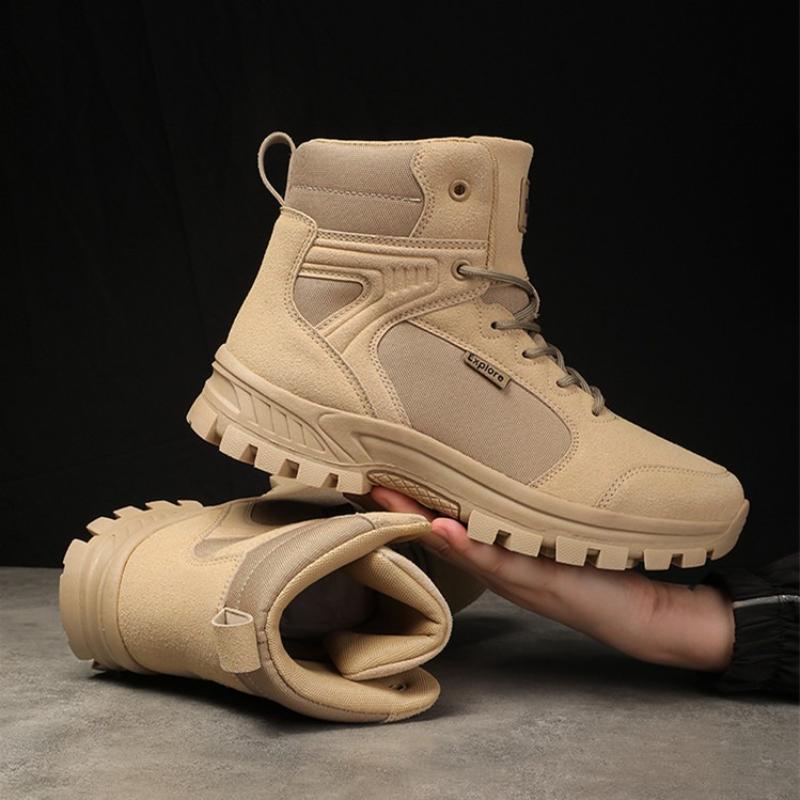 

New Men s Boots Fashion Outdoor Boots Breathable Hiking Boots Summer Shoes Sneakers Lightweight Non-slip Men Desert Ankle Boots 39 пісочний
