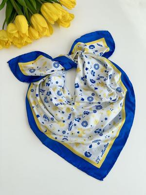 90*90cm Square Silk Scarf Women Shawls N Designer Print Chiffon Scarf Foulard Lady Neck Scarves Soft Big Bandana